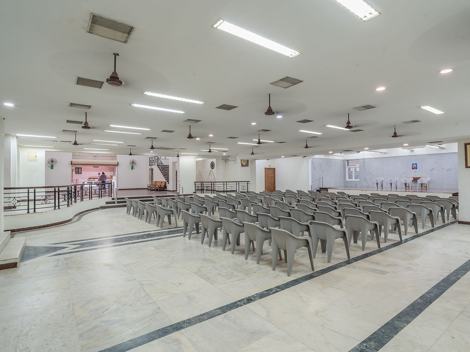 Clean modern Interior with marble tiles