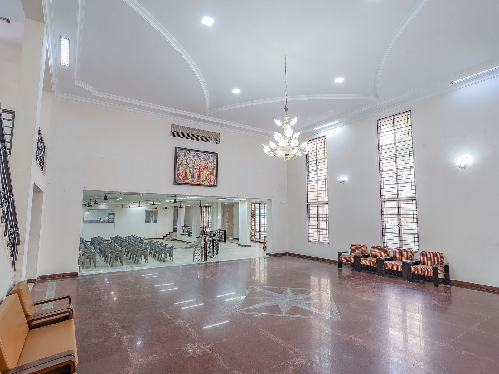 Clean modern Interior with marble tiles